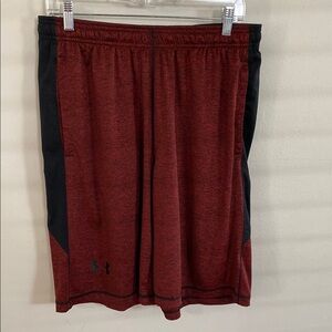 Under Armour Red and Black Athletic Shorts for Performance